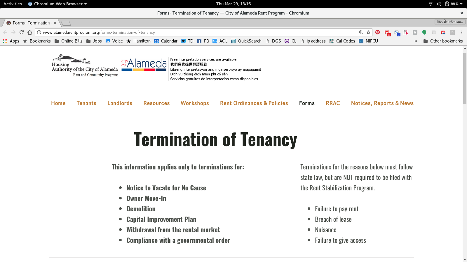 Termination of Tenancy